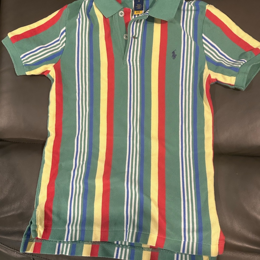 Polo Ralph Lauren Boys Size 6 Multicolor Striped Button Down Shirt